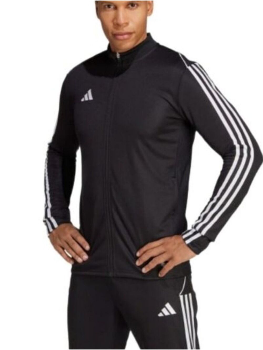 ADIDAS MEN'S TIRO 23 BLACK WHITE LEAGUE TRAINING JACKET SLIM FIT SIZE MEDIUM